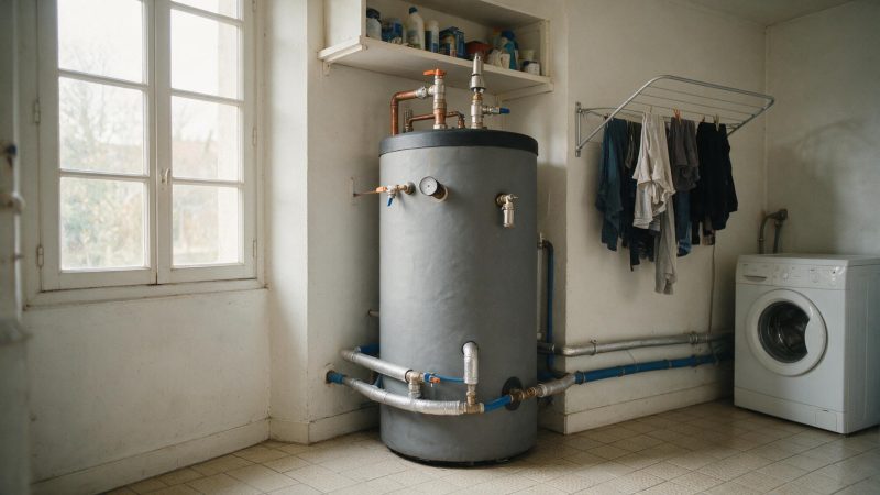 Ballon d'eau chaude sanitaire dans un local technique