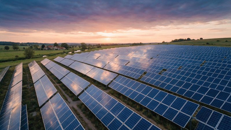 Centrale photovoltaïque au sol dans la campagne française