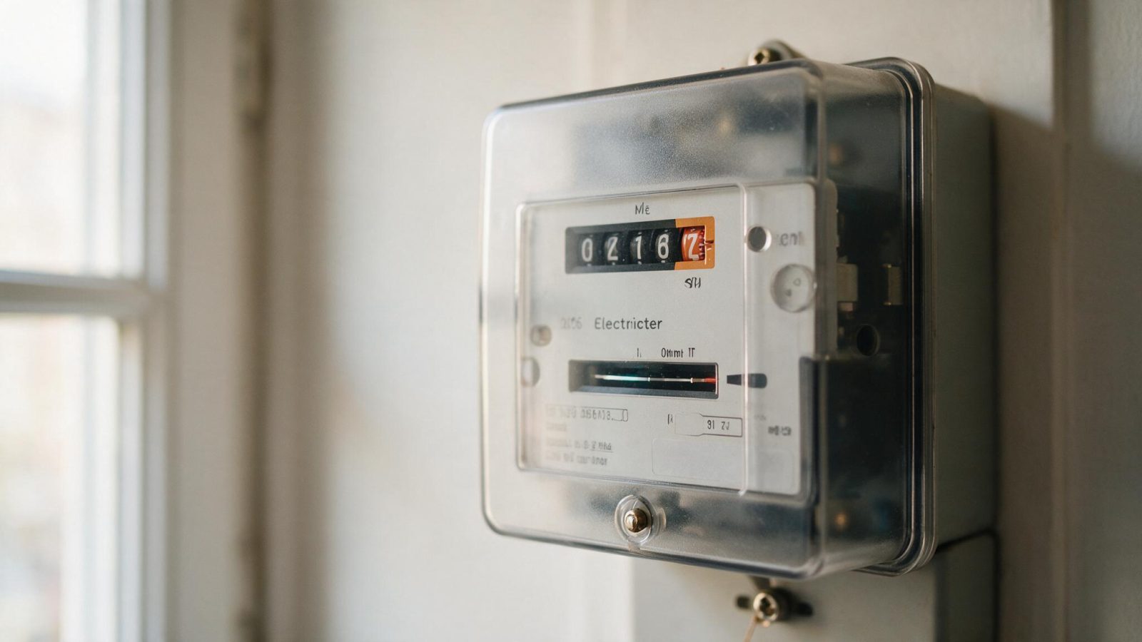 Compteur électrique moderne sur un mur intérieur